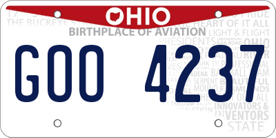 OH license plate GOO4237