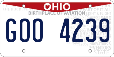 OH license plate GOO4239