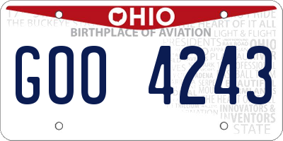 OH license plate GOO4243