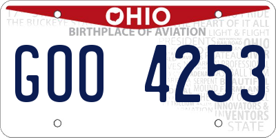 OH license plate GOO4253