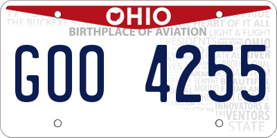 OH license plate GOO4255