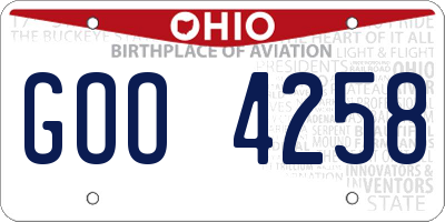 OH license plate GOO4258