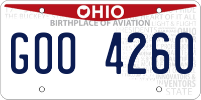 OH license plate GOO4260