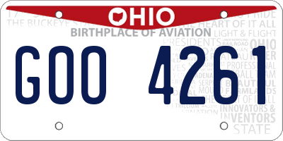 OH license plate GOO4261