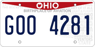 OH license plate GOO4281
