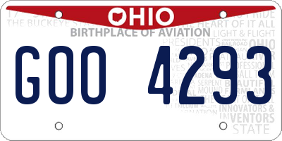 OH license plate GOO4293