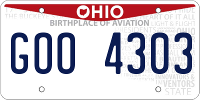OH license plate GOO4303
