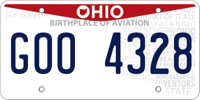 OH license plate GOO4328