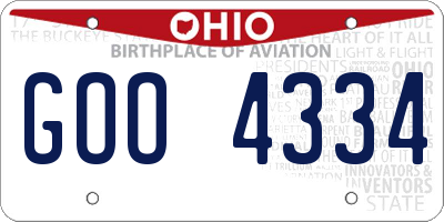 OH license plate GOO4334