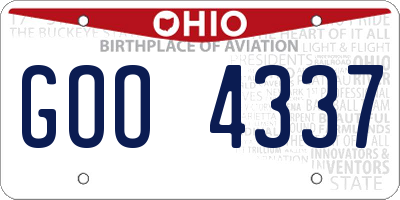 OH license plate GOO4337