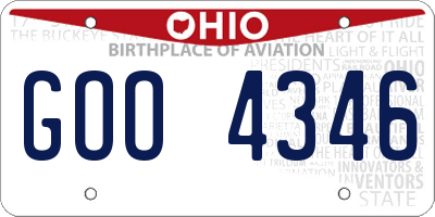 OH license plate GOO4346