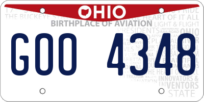 OH license plate GOO4348