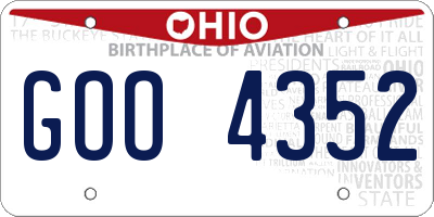 OH license plate GOO4352