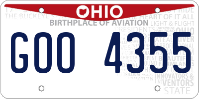 OH license plate GOO4355