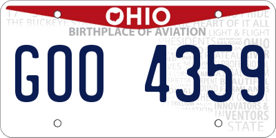 OH license plate GOO4359