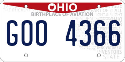 OH license plate GOO4366