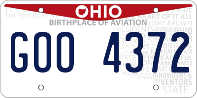 OH license plate GOO4372