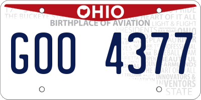 OH license plate GOO4377