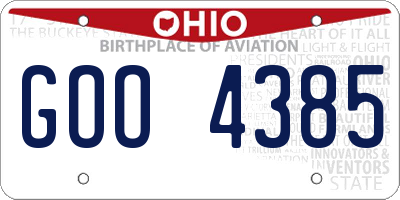OH license plate GOO4385