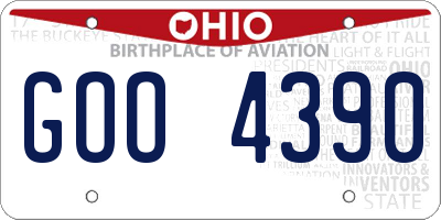 OH license plate GOO4390