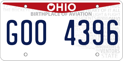 OH license plate GOO4396