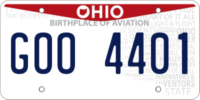 OH license plate GOO4401