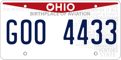 OH license plate GOO4433