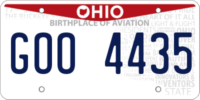 OH license plate GOO4435