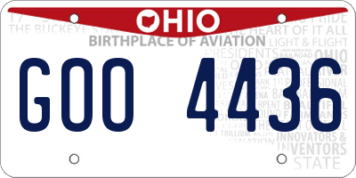 OH license plate GOO4436