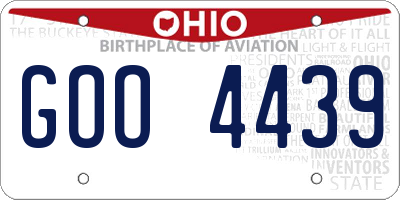 OH license plate GOO4439