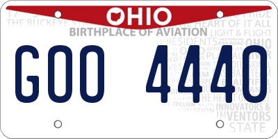 OH license plate GOO4440