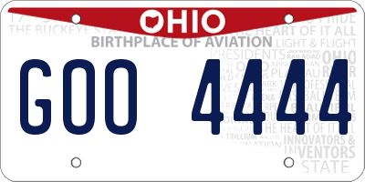 OH license plate GOO4444