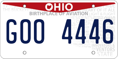OH license plate GOO4446