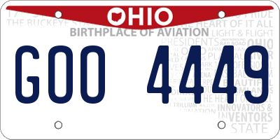 OH license plate GOO4449