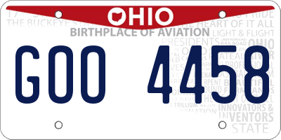 OH license plate GOO4458