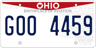 OH license plate GOO4459