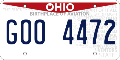 OH license plate GOO4472