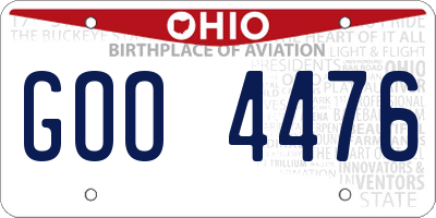 OH license plate GOO4476