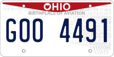 OH license plate GOO4491