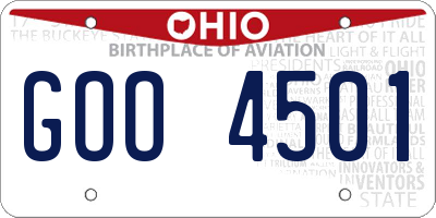 OH license plate GOO4501