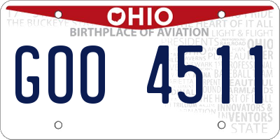 OH license plate GOO4511