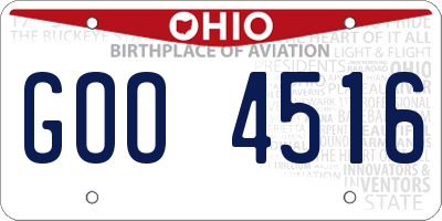 OH license plate GOO4516