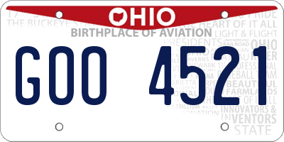 OH license plate GOO4521
