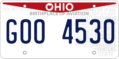 OH license plate GOO4530