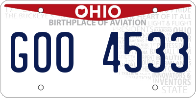 OH license plate GOO4533