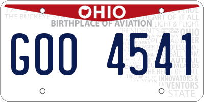 OH license plate GOO4541