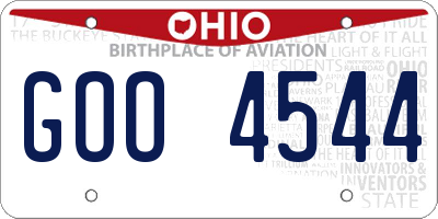 OH license plate GOO4544