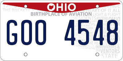OH license plate GOO4548