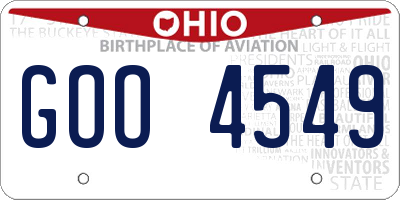 OH license plate GOO4549