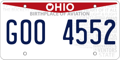 OH license plate GOO4552